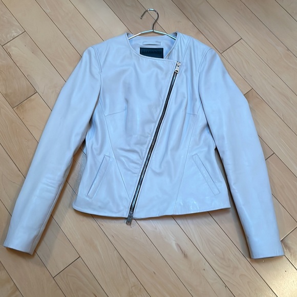All Saints Fawn Leather Jacket - White - Picture 9 of 10